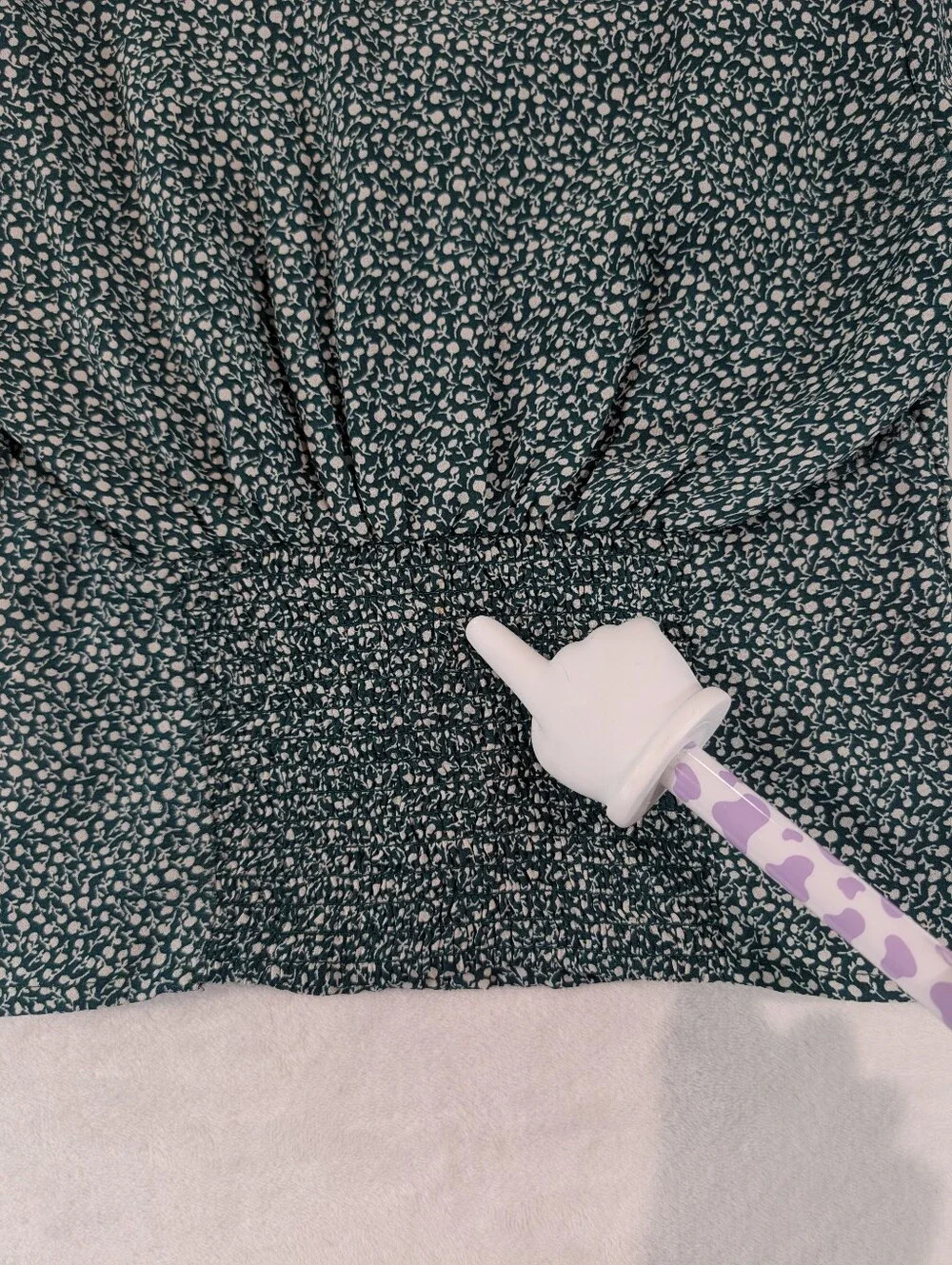 Abercrombie‎ & Fitch Green Floral Puff Sleeve Blouse Top XS | Cottagecore Boho